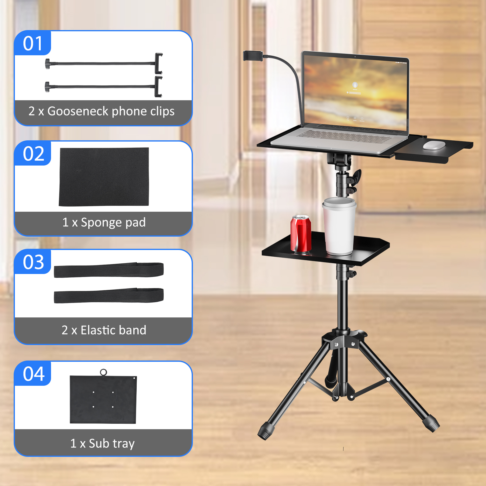 Auto Tracking Tripod - SH Projector Tripod Stand-Laptop Tripod Adjustable