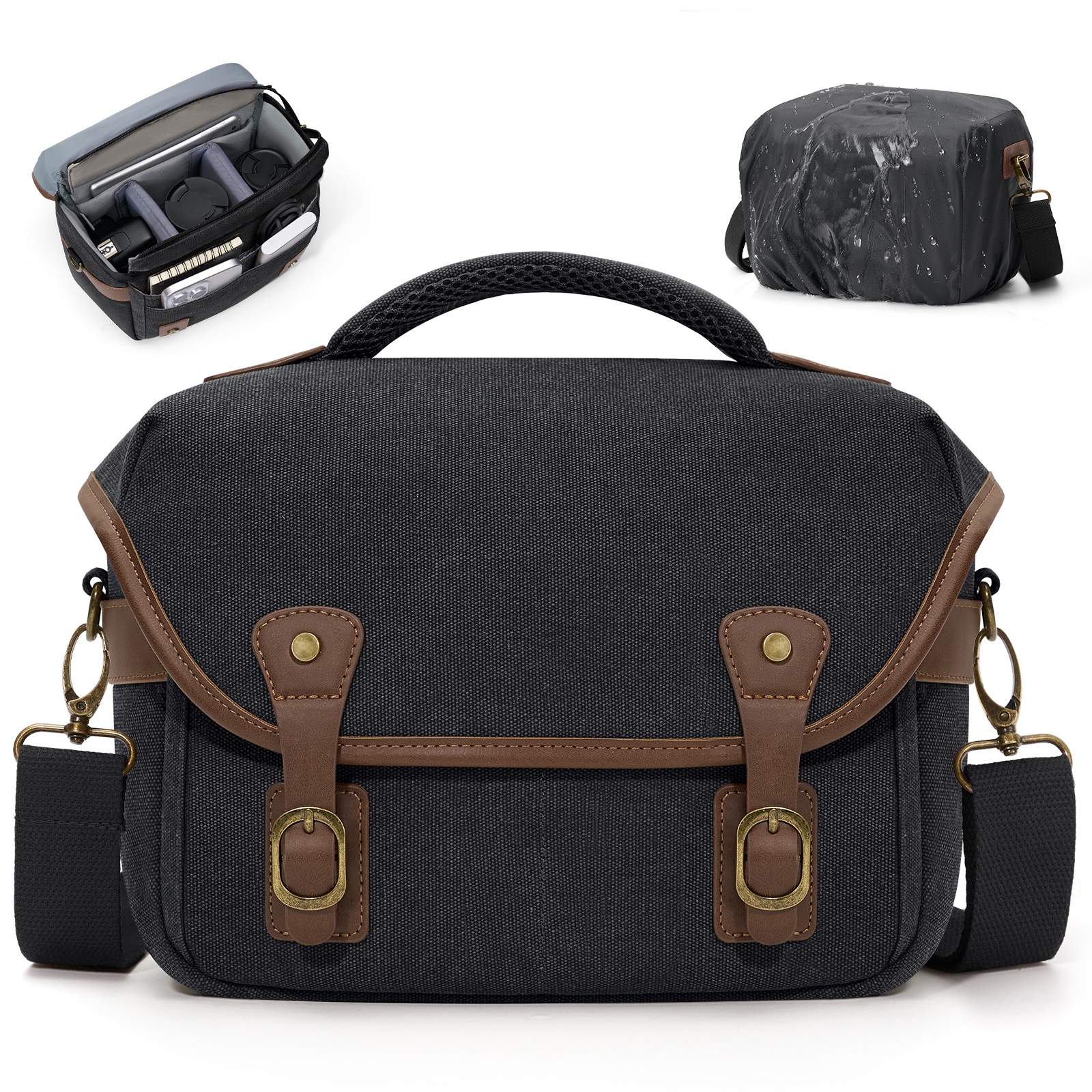 Compact Camera Mirrorless - RAINSMORE Canvas Camera Bag DSLR SLR