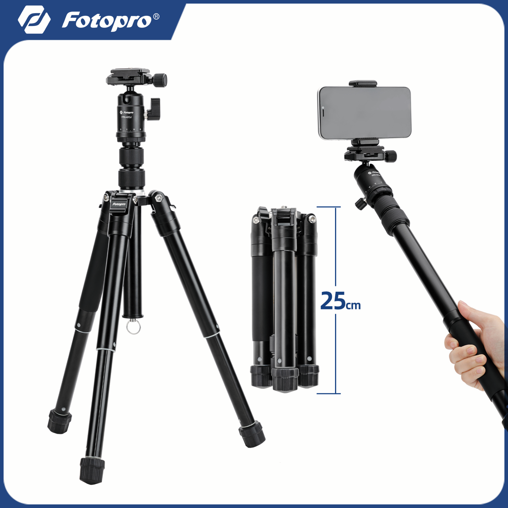 Compact Camera Mirrorless - Fotopro FY830 Compact Camera Tripod, Portable