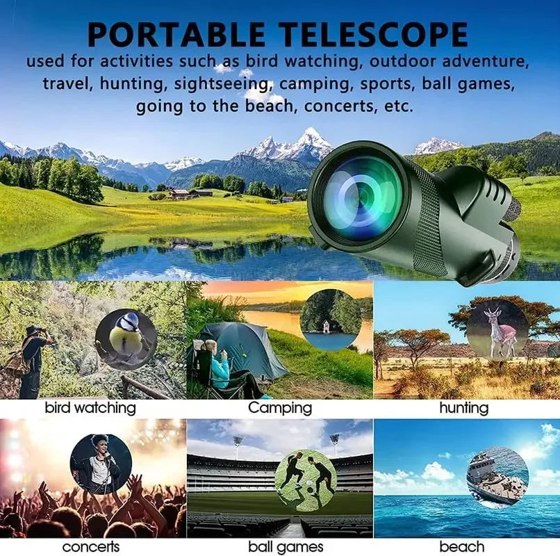 80x100 HD Monocular for Smartp – обзор и цена Auto Tracking Tripod