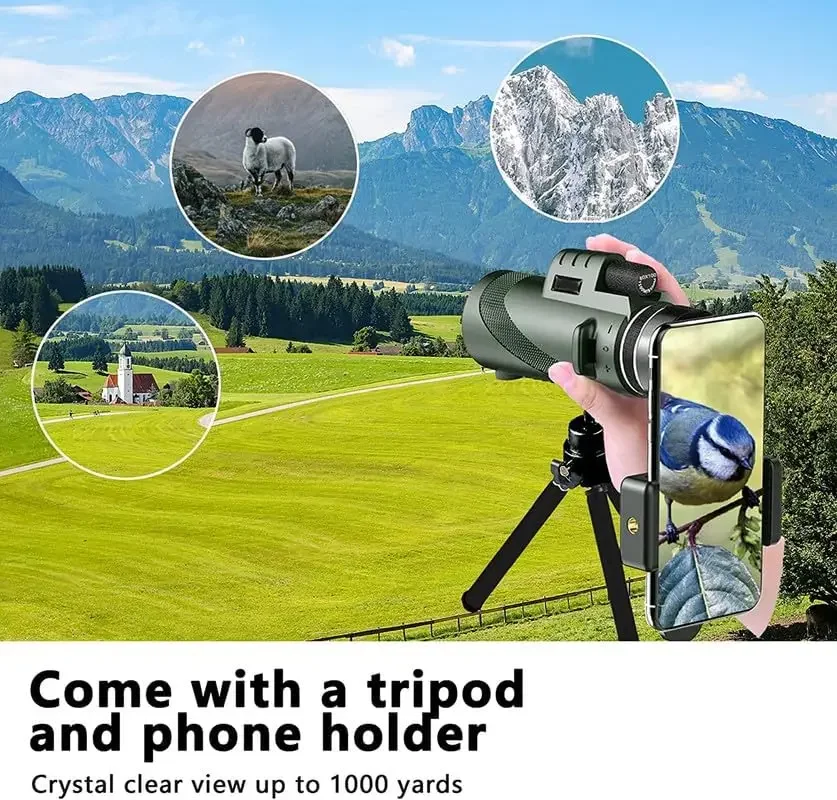 80x100 HD Monocular for Smartp – обзор и цена Auto Tracking Tripod