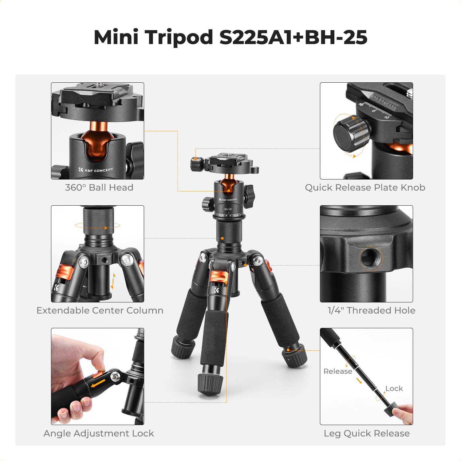 K&F CONCEPT 52cm Desktop Mini  – обзор и цена Compact Camera Mirrorless