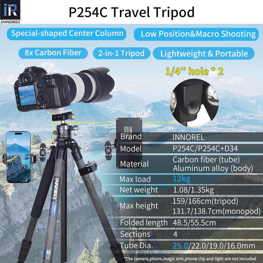 INNOREL P254C Carbon Tripod Po – обзор и цена Compact Camera Mirrorless